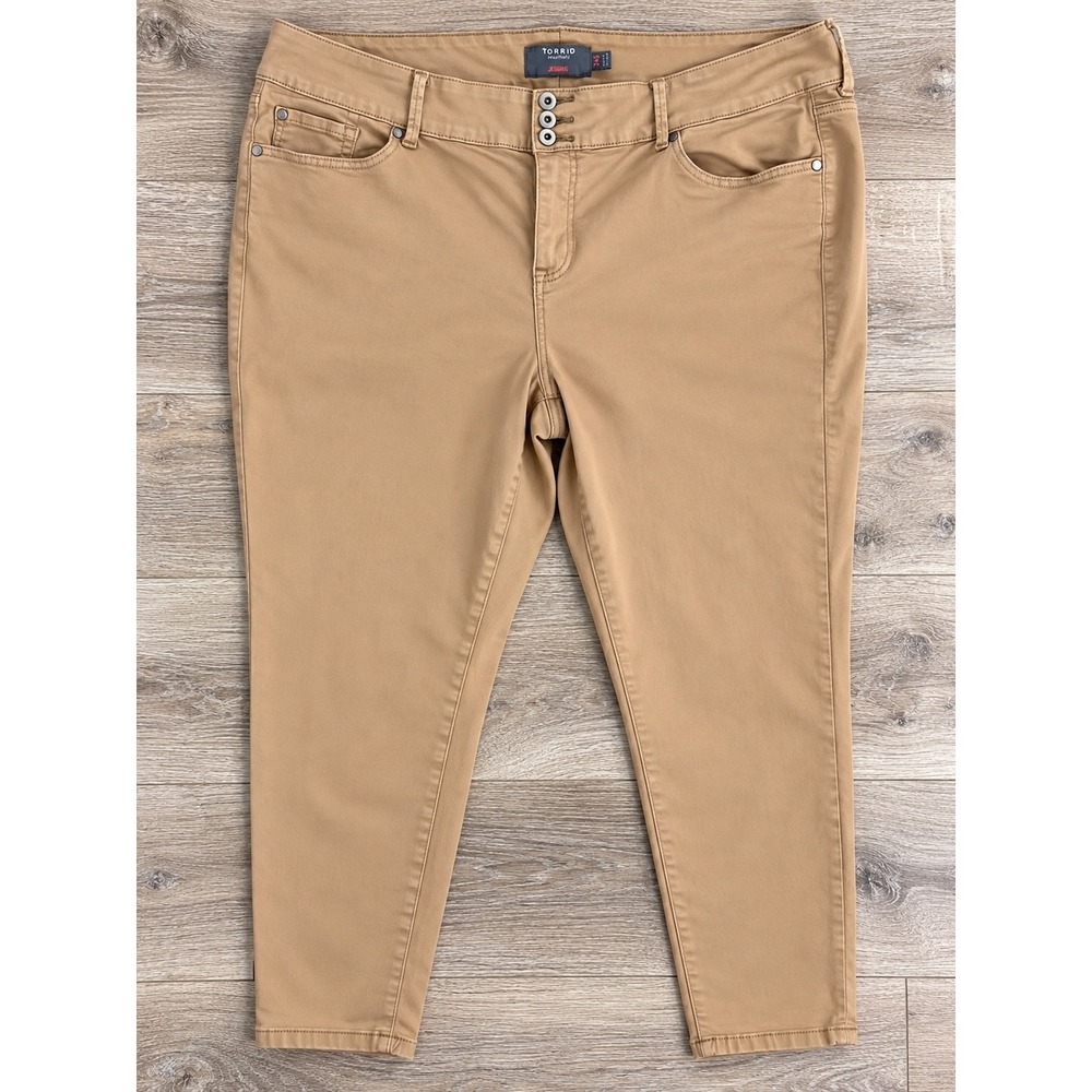 Torrid Super Soft Jegging 24S Short Tan Khaki High Rise Stretch Plus Size